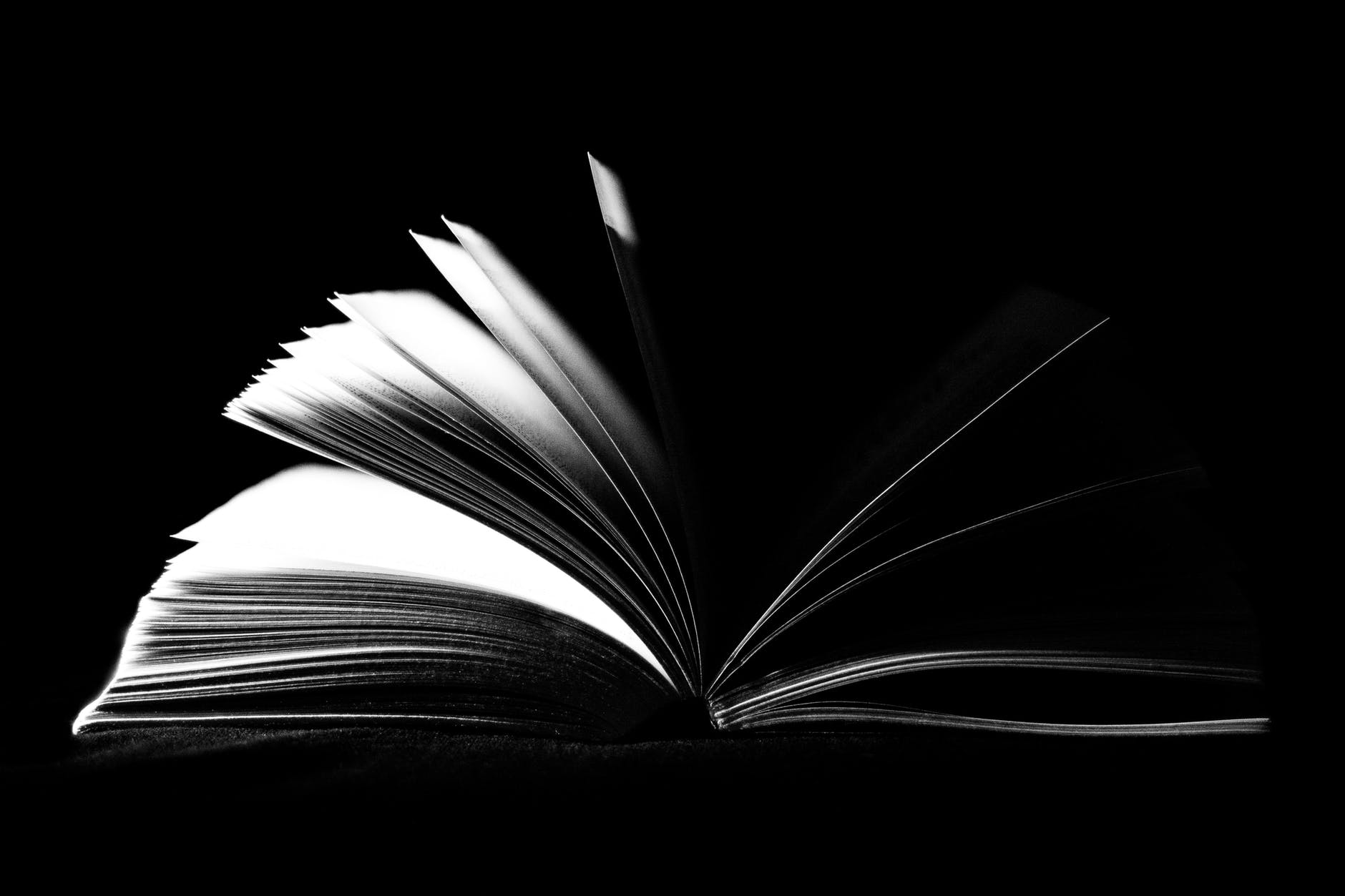 low light photo of opened book